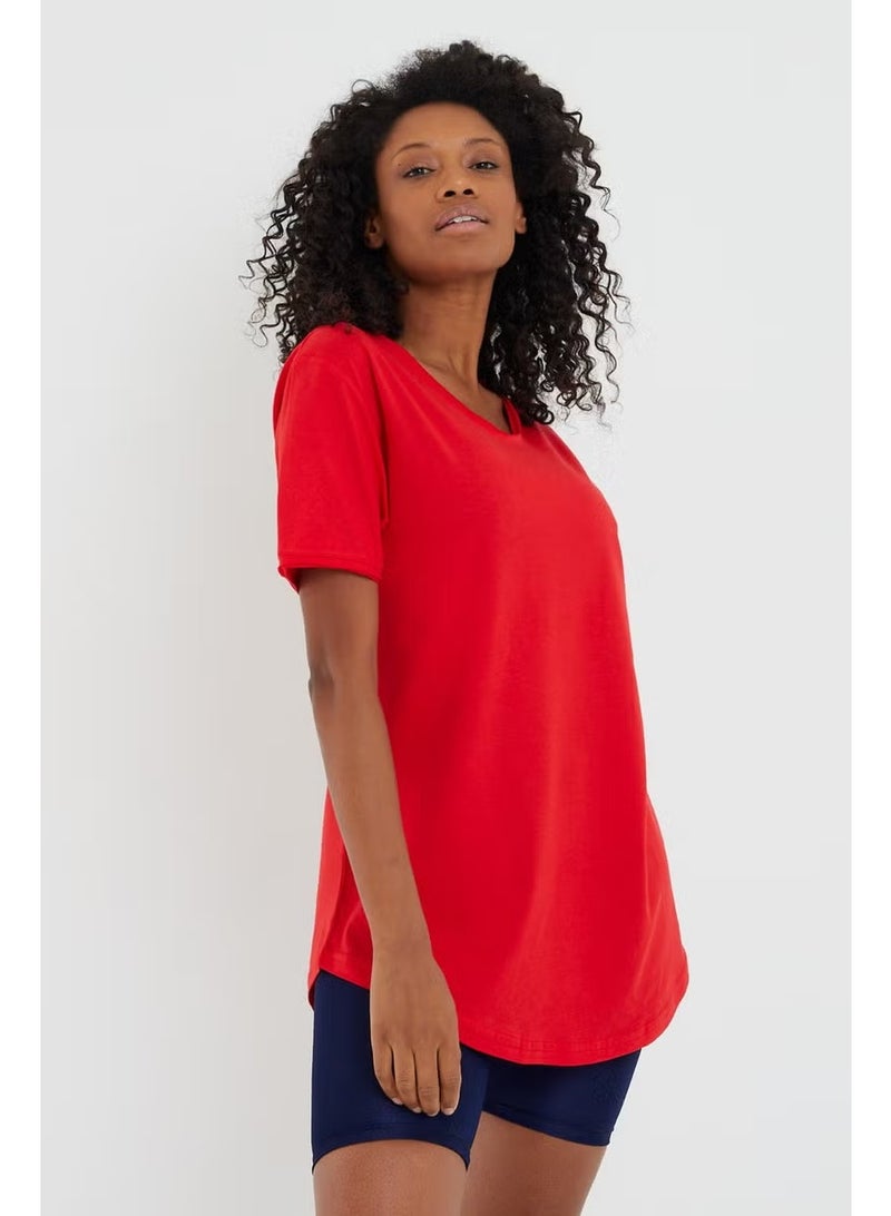 Cool Tarz Cool Style Style Cool Women Red Dirty Collar Loose T-SHIRT-XKTCPS001R24S - Image 4
